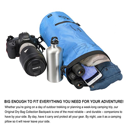 BFULL Waterproof Dry Bag 10L/20L [Lightweight Compact] Roll Top Water Proof Backpack with 2 Exterior Zip Pocket for Kayaking, Boating, Duffle, Camping, Floating, Rafting, Fishing - Thumbnail 5