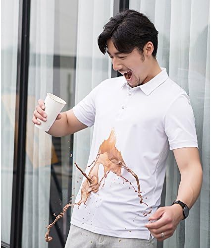 Preways Mens Polos Sports Outdoor Golf Waterproof Tee Short Sleeve Polo Shirts American Classics T-Shirt(Tee012USA,White,XL)