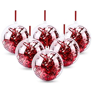 Gifort Acrylkugeln Kunststoffkugeln Bastelkugeln 20 Stück 8 cm Klar Kunststoff Ball Befüllen Weihnachtskugeln…
