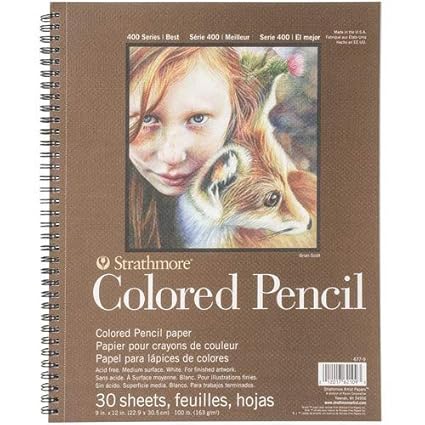 Strathmore 400 Series Colored Pencil Pad 9x12 Wire Bound 30 Sheets