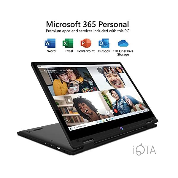 iOTA-Flo-360-116-inch-Touchscreen-Laptop-Intel-Celeron-Dual-Core-4GB-RAM-64GB-eMMC-Windows-10S-Includes-Microsoft-365-Personal-1-year-Subscription-and-M2-2280-SATA-SSD-Bay iOTA Flo 360 Touchscreen Laptop 11.6-inch HD Display with 1 Year Microsoft 365 Included, 4GB RAM, 64GB eMMC Storage…