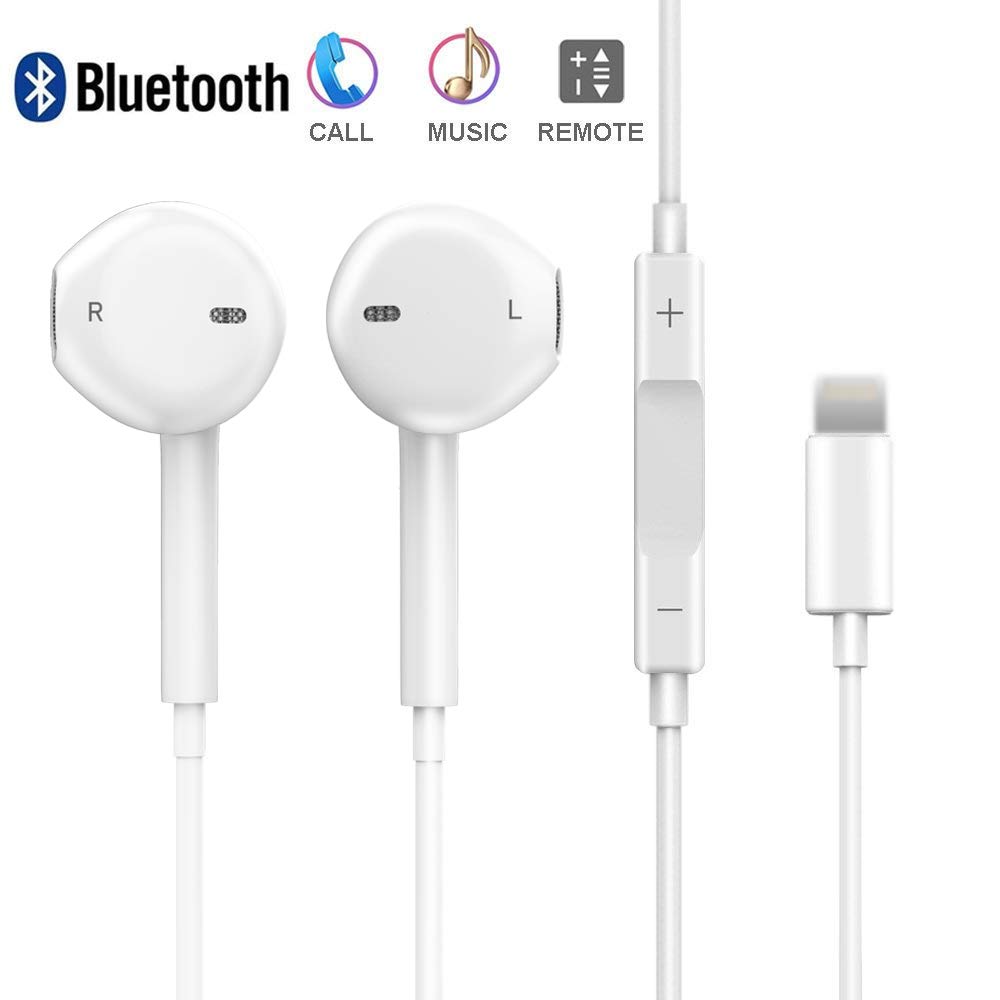 Iphone 7 headphones, DPKIKOLightning iphone earbuds With Microphone Earphones Stereo Headphones and Noise Isolating headset for Apple iPhone 7/7 Plus/8/8Plus/X