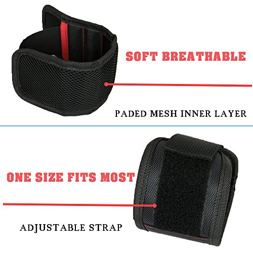 Qozary Magnetic Wristband for Holding Tools with 15 Strong Magnets, Magnetic Wristband for Screws, Nails, Drill Bits- Best Unique Tool Gift for Men, DIY Handyman, Mother/Father (Red) - Thumbnail 4