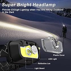 AlpsWolf Headlamp Rechargeable, 2 Pack Adjustable