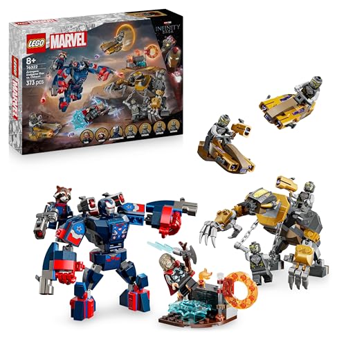 LEGO ǀ Marvel Avengers: Endgame Thor vs. Chitauri Bauset - Superhelden Action mit dem Iron Patriot Mech und 7 Minifiguren - Geschenk für Jungen und Mä