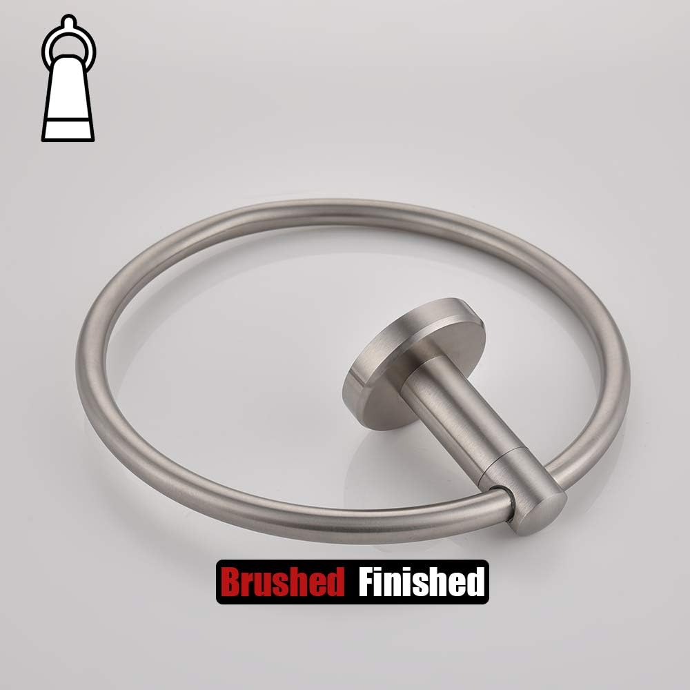 JQK Towel Ring, 304 Stainless Steel Hand Towel Holder for Bathroom, Brushed Finished Wall Mount, TR130-BN: Home & Kitchen