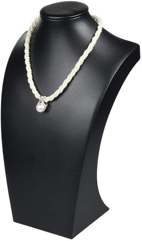 black leather necklace bust