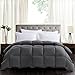 ROSECOSE Luxurious Medium Weight Goose Down Comforter King Size Duvet Insert All Seasons Hypo-allergenic 1200 Thread Count 750+ Fill Power 100% Cotton Shell Down Proof Tabs Gray (King, Gray)