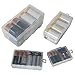 Home-X Set of 4 Battery Organizer Storage Cases - Clear, See-Through Battery Holders for AA, AAA, C, and D Batteries - Protective Battery Cases to Keep Batteries Clean, Dry, and Easily Accessible