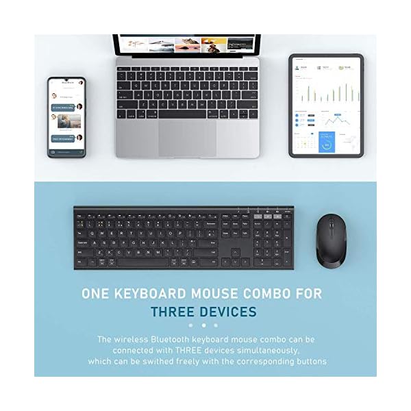 Bluetooth-Keyboard-and-Mouse-Jelly-Comb-Multi-device-Wireless-Keyboard-and-Mouse-Set-Ultra-Slim-Rechargeable-UK-Layout-for-Mac-Microsoft-Windows-Android-Laptop-Computer-PC-Tablet-Black Bluetooth Keyboard and Mouse, Jelly Comb Multi-device Wireless Keyboard and Mouse Set Ultra Slim Rechargeable, UK Layout…