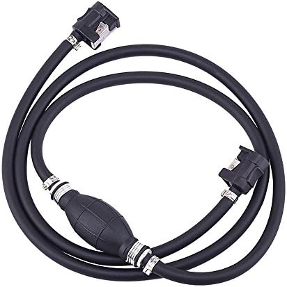 7.6ft 5/16" Fuel Line Primer Bulb Assembly Kit with End Plug, Fuel Line Outboard Primer Bulb Hose fitting engine end, Fuel Line Pipe Hose Kit w/Connector &amp; Primer Bulb Assy for Yamaha Marine Tractor