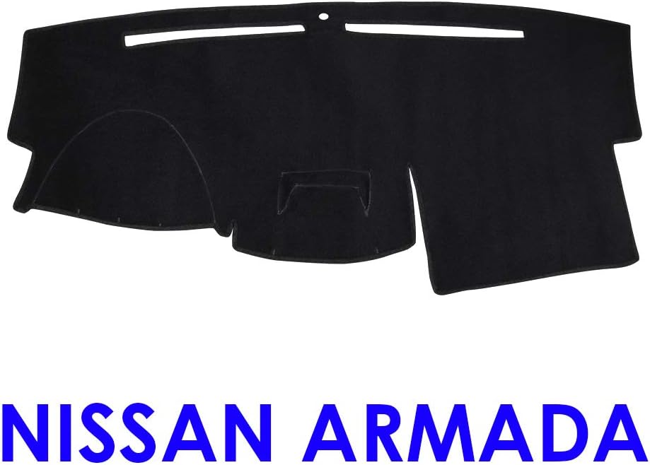 JIAKANUO Dash Cover Fit for Nissan Armada (with Navigation) 2004-2007,Dashboard Mat Sunshield Protector Pad Non-Slip,Extra Thick, Anti-Glare (Black MR-059)