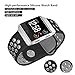 For Fitbit Ionic Bands, VODKE Soft Silicone Replacement Sports watch Bands/Strap/Bracelet/Wristband Accessory For Fitbit Ionic Men Women Large (Black+Gray)