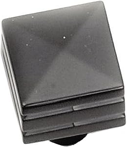 Laurey 23220 Cabinet Hardware 7/8-Inch Square Knob, Matte Black