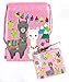 Llamas Drawstring Backpack with Wristlet 2 Piece Set Travel Gym Cheer (Pink)