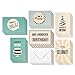 48 Pack Happy Birthday Cards Boxed with Envelopes Bulk, 6 Assorted Blank Retro Party Designs 4x6
