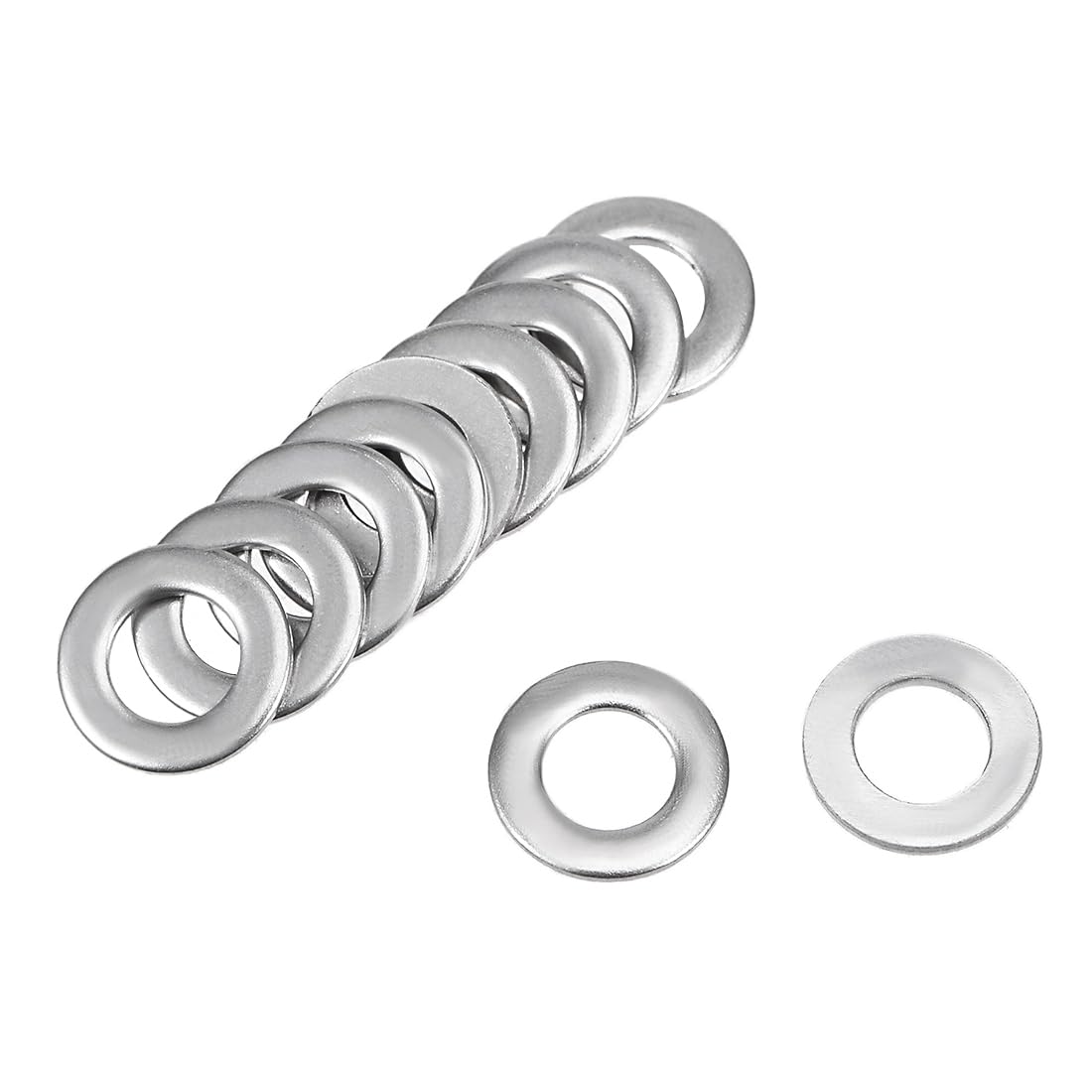 sourcing map 200 Pcs 3mm x 6mm x 0.8mm 304 Stainless Steel Flat Washer for Screw Bolt