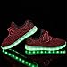 LeoVera Unisex LED Shoes USB Charging Flashing Sneakers Light Up Shoes for Women Men LVYZ005-Red-43