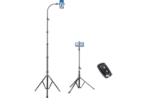 Elitehood 81" Tall Flexible Tripod Stand for iPhone with 17in Adjustable Gooseneck with Remote Compatible with iPhone 13 Pro Max / 13 Pro / 12 Pro Max, Android Phone