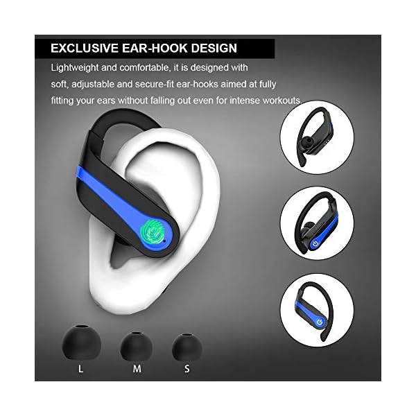 lecover-Wireless-Headphones-Wireless-Earbuds-Bluetooth-51-Sports-Headphones-wEar-Hooks-In-Ear-Wireless-Earphones-Noise-Cancelling-wMic-IP7-Waterproof-40H-Play-Headset-for-Running-Gym-Upgraded Wireless Headphones, lecover Wireless Earbuds Bluetooth 5.1 Headphones Sport Earhooks Wireless Earphones In Ear Noise…