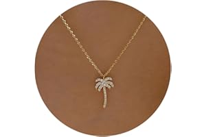 GUOKE 14K Gold Plated Necklace for Women - Dainty Flower, Leaf, Bead, Tree, Bee, Sun, Bar, Infinity, Star, Arrow, Teardrop, Butterfly, Boot, Cirlce, Bow Pendant Necklaces, Simple Jewelry