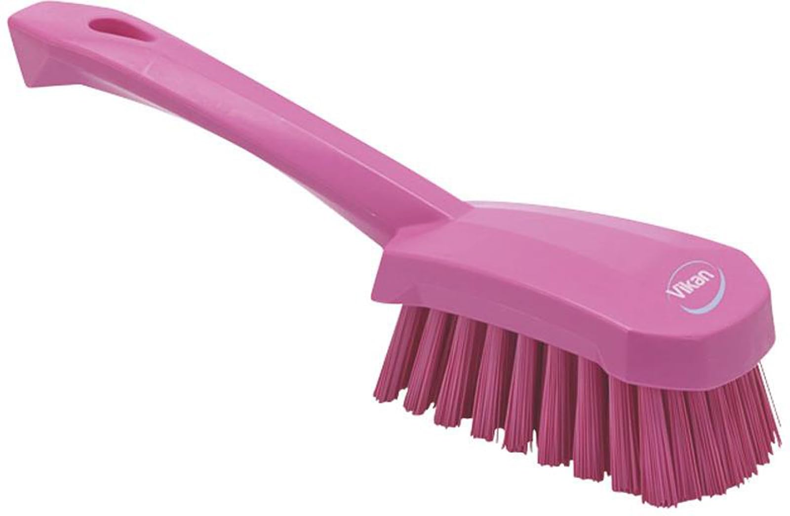 Vikan 41921 Stiff Washing / Scrubbing Hand Brush, Short Handle, 270mm (Pink)