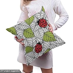 Ambesonne Ladybugs Fabric by The Yard, Ecological