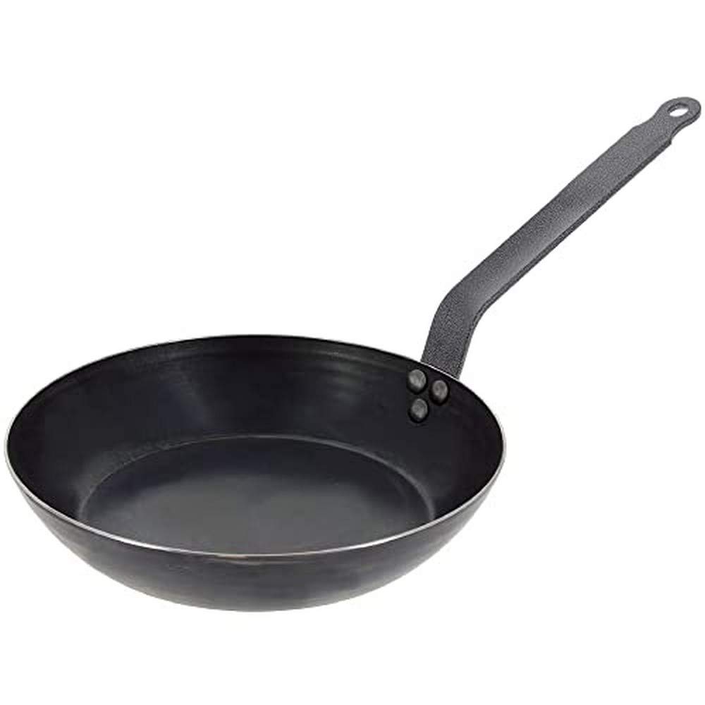 De Buyer 5300.24 Force Blue Blue Steel Frying Pan, 24 cm Diameter, Black