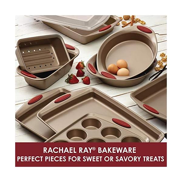Rachael Ray 52410 Cucina Nonstick Bakeware Set with Baking Pans, Baking