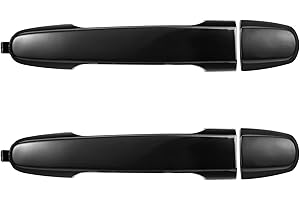 Lcyolada Rear Left Drive & Right Passenger Side Exterior Door Handle for 03-13 Toyota Corolla, Toyota RAV4 Highlander Matrix, Pontiac Vibe, 02-06 Camry, Without Keyhole, Black