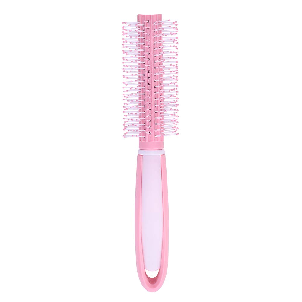 Cylinder Curly Hair Comb Plastic Handle Round Roll Hair Brush Anti-Static Daily Salon Styling Wavy Hair Round Comb Hairbrush Hairdressing Tool for Women Girl Gift