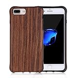 iPhone 7 Plus Case, Walcase [Bamboo][Shock-Absorption][Anti-scratch] Premium Wooden TPU Hybid Bumper Case Potective Back Cover for iPhone 7 Plus Generation (2016 Release), Brown