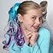 Clip on in Color Hair Extensions Hair Accessories for Girls Women Kids – Temporary & Not Messy Hair Chalk – Great for Parties, Dress up, Doll Hair Birthday Gift for girls 4-12 (Ombre Mermaid)thumb 2