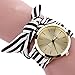 YAMULA Hot Selling Women’s Bow Bracelet Wristwatch, Black and White Fabric Stripe Bracelet Watch