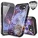 TJS Case for Samsung Galaxy J7 - Tempered Glass Screen Protector, Dual Layer Hybrid Shockproof Armor Cover (Stardust)