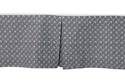 Bacati Arrows Crib/Toddler Ruffles or Skirt, Grey/White