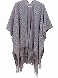 Soul Young Knitted Kimono Women's Winter Cashmere Blanket Poncho Cape Shawl Wrap