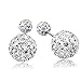 ODETOJOY 1 Pair Luxury Double Sided Crystal Pearl Beads Earrings Ear Studs Tribal Earrings for Women