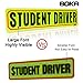 Set of 3 Student Driver Magnet Highly Reflective New Driver Vehicle Bumper Magnet Car Signs Magnetic Sticker Large Bold Visible Text (12 inches Please be Patient)
