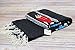 Open Road Goods Thick Charcoal/Black/Grey Mexican Yoga Blanket - Serape Fish Design - Handmade