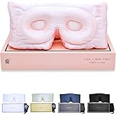 3D Silk Sleep Mask, Sleep Longer in Total Darkness and Comfort. Total Blackout Liner Blocks Light, Lightweight, 100% Natural Silk Eye Mask, Foam Countour, Eyelash Sleep Mask (Prosecco Pink)