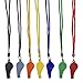 Mudder 7 Pieces Plastic Coach Whistle Sports Referee Whistle