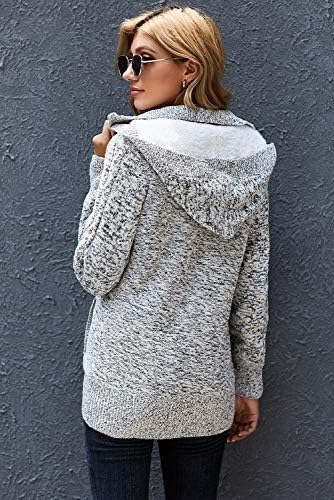 Sidefeel Women Hooded Knit Cardigans Button Cable Sweater Coat 5 Sidefeel Women Hooded Knit Cardigans Button Cable Sweater Coat