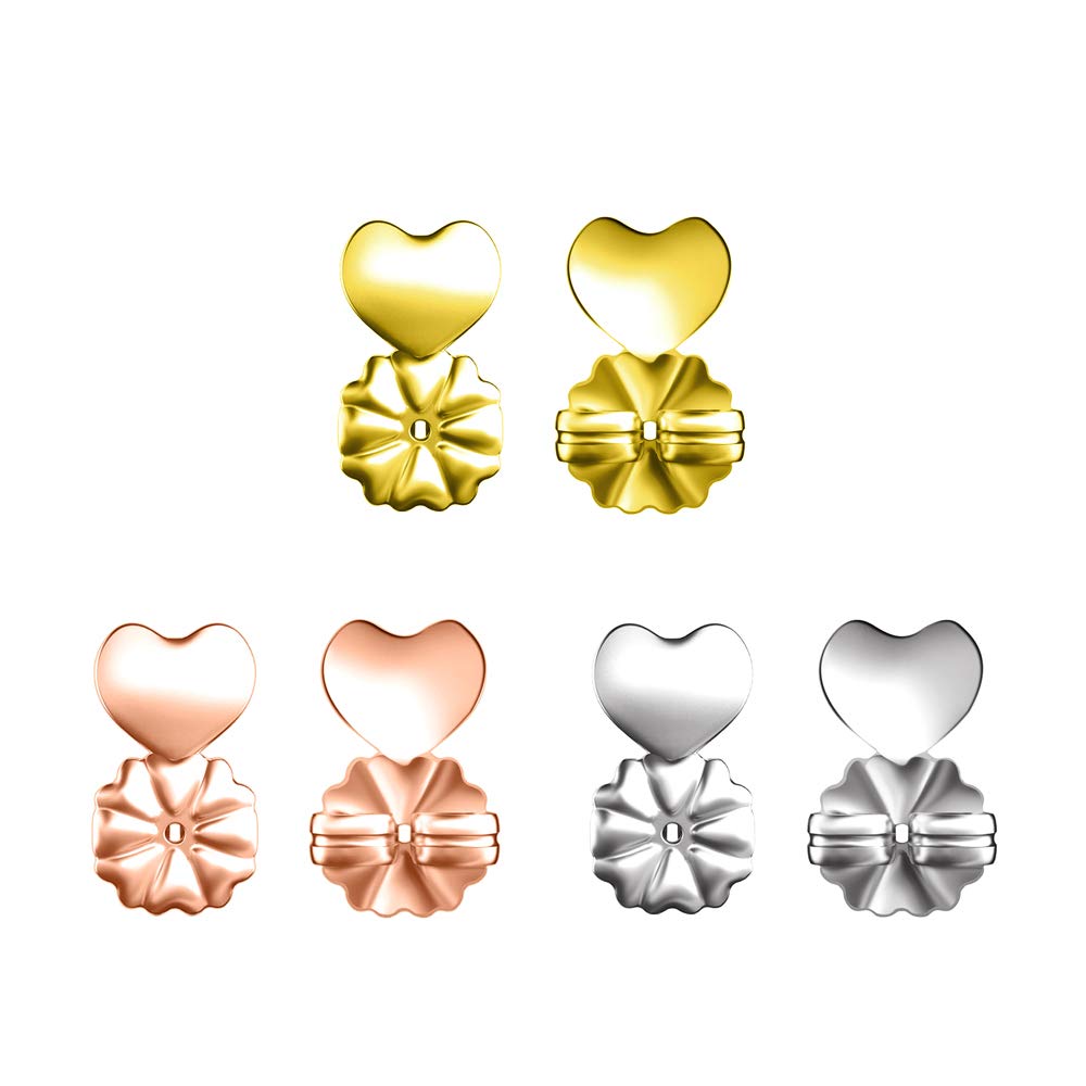 goooods Magic BAX Earring Backs Lifters, 3 Pairs of Adjustable Hypoallergenic Earring Lifts Fits All Post Earrings