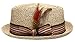 Men's Premium Straw Porkpie Fedora Hat with Summer Low Cut Sock(F1860-NATURAL,SM)