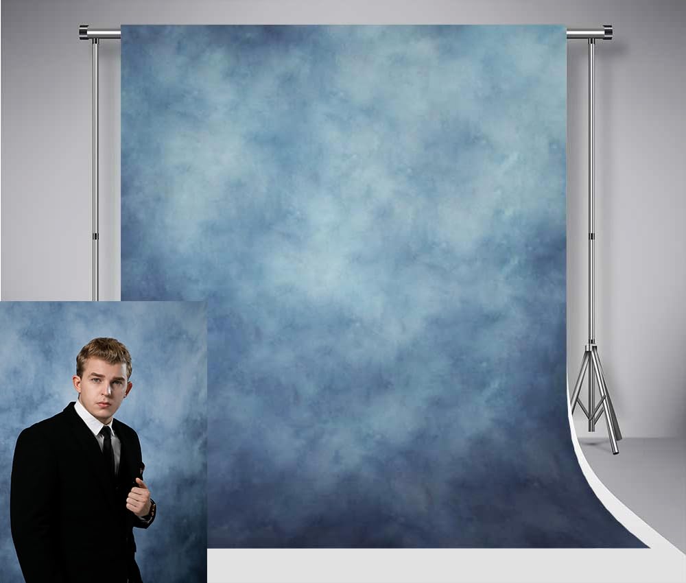 Kate Blue Textured Color Backdrop Retro Solid Color Booth Background for Personal Photography Studio Fond Photocall 10x10ft/3x3m