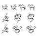 zhangdongDIY 50 pcs Horse Charm Pendants Jewelry Vintage Silver Horse Pendant Girls Gift DIY