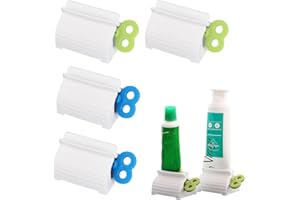 4 Pack Toothpaste Toothbrush Holders Rollers Squeezers Clip Holder Stand Winder Blue and Green