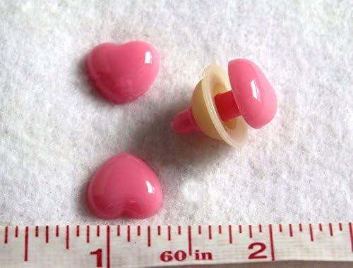bangdan Heart Noses Buttons Eyes Teddy Bears, 6mm, 10mm, 12mm Mix Sizes 30 pcs pink