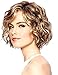 TopWigy Short Curly Women Wigs Side Part Bob Style Highlight Ombre Mixed Brown Color Capless Synthetic Full Wigs (Mixed Brown 14